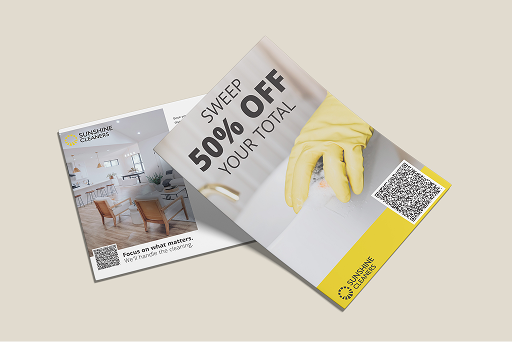 Printed Sunshine Cleaners mailer showing both sides