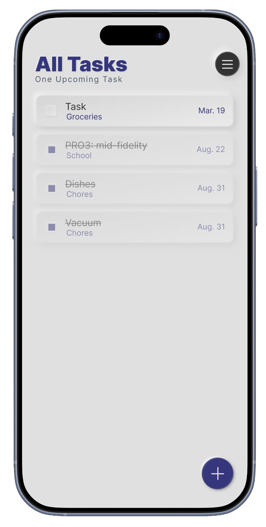 To-do list with one task remaining