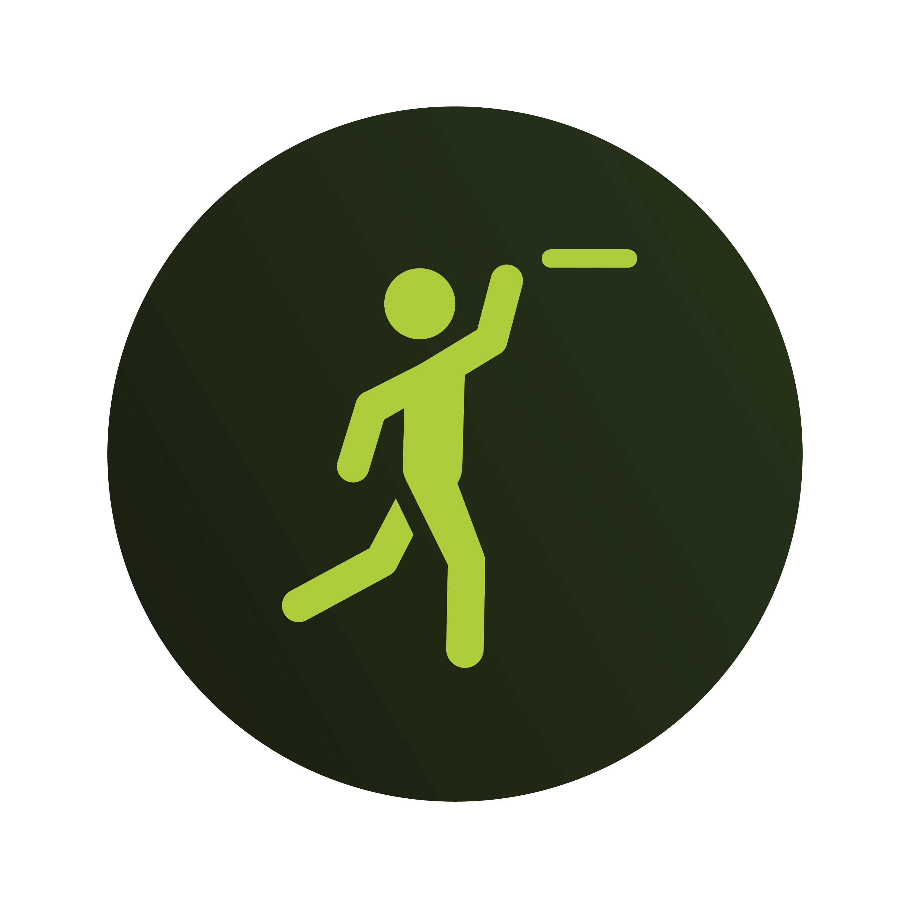Ultimate Frisbee symbol showing a person reaching to catch a disc