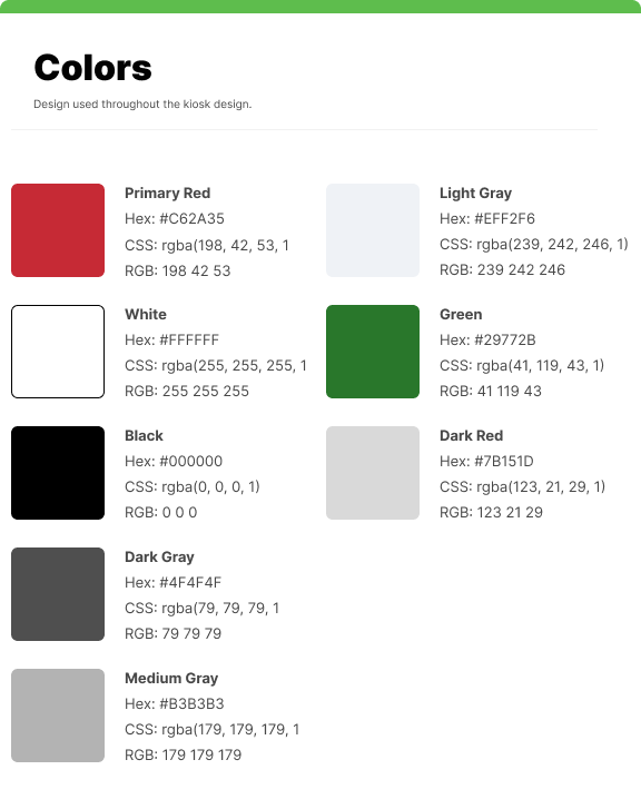 Project color palette